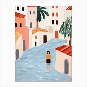 Italian Holidays, Tiny People And Illustration 4 Canvas Print