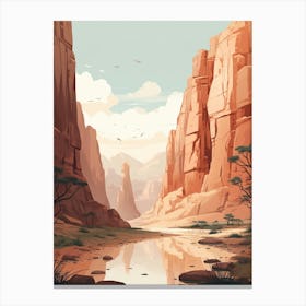 The Narrows Usa 1 Hiking Trail Landscape Canvas Print