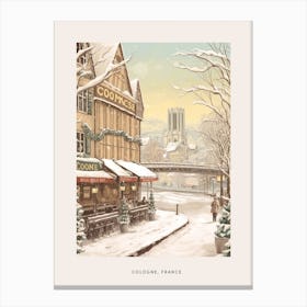 Vintage Winter Poster Cologne France 2 Canvas Print