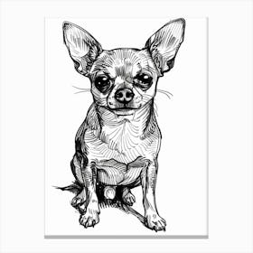 Chihuahua Dog Line Sketch 2 Canvas Print