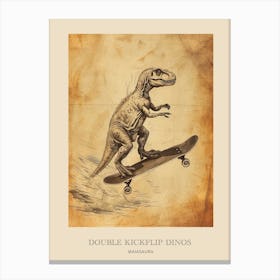 Maiasaura Vintage Dinosaur Poster 3 Canvas Print