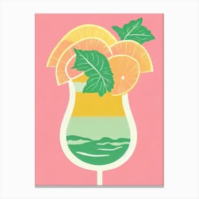 Dirty Shirley Retro Pink Cocktail Poster Canvas Print