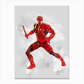 Daredevil Marvel Watercolor Canvas Print