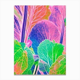 Rhubarb Risograph Retro Poster vegetable Canvas Print