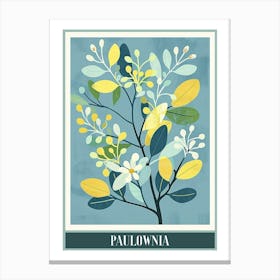 Paulownia Tree Illustration Flat 2 Poster Canvas Print