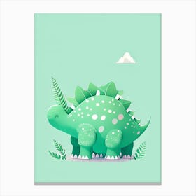 Panoplosaurus Cute Mint Dinosaur Canvas Print