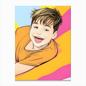 Boy Laying On A Bed-Reimagined 1 Canvas Print