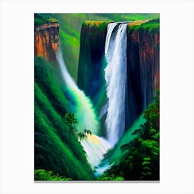 Jog Falls, India Nat Viga Style (1) Canvas Print