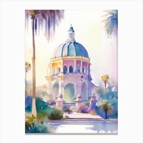 Balboa Park, Usa Pastel Watercolour Canvas Print