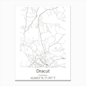 Dracut,United States Minimalist Map Canvas Print