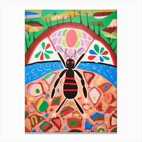 Maximalist Animal Painting Ant Canvas Print