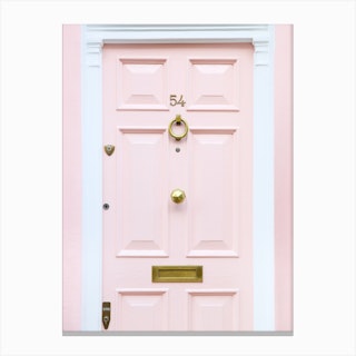 Pastel Pink Door Notting Hill Canvas Print