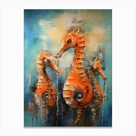 Seahorse Abstract Expressionism 2 Canvas Print