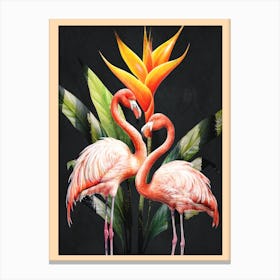 Tropical Flamingos I Canvas Print