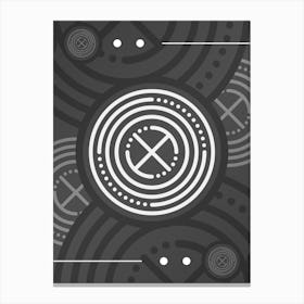 Abstract Geometric Glyph Array in White and Gray n.0049 Canvas Print