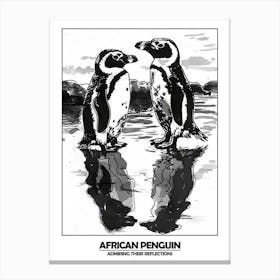 Penguin Admiring Their Reflections Poster 7 Canvas Print