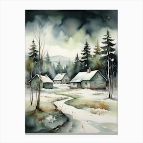 Winter Village Canvas Print