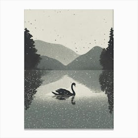 A Serene Swan Floating On A Misty Lake 1 Canvas Print
