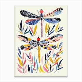 Colourful Insect Illustration Dragonfly 5 Canvas Print