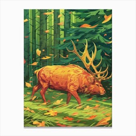 Elk In The Forest 2 Canvas Print