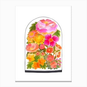 Pink And Orange Flowers Canvas Print