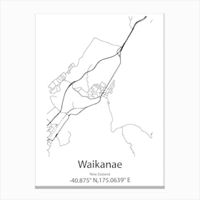 Waikanae,New Zealand Minimalist Map Canvas Print