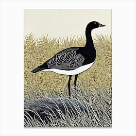 Canada Goose Linocut Bird Canvas Print