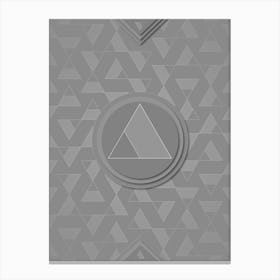 Geometric Glyph Sigil with Hex Array Pattern in Gray n.0031 Canvas Print