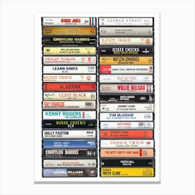 Country Music - Cassette Print Canvas Print