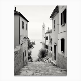 Rovinj, Croatia, Black And White Old Photo 1 Canvas Print