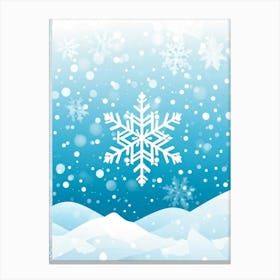 Abstract Vector Illustration Of A Merry Snowflake Nestled In Winter Frost Central On A Background A (6) Canvas Print