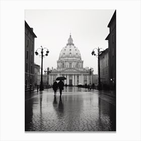 Rome, Italy,  Black And White Analogue Photography  3 Canvas Print