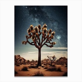  Photograph Of A Joshua Tree With Starry Sky 2 Canvas Print
