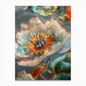 Embroidered Flowers 41 Canvas Print