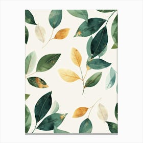 Watercolor Leaves Seamless Pattern 1 Canvas Print