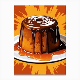 Sticky Toffee Pudding Pop Art Cartoon 1 Canvas Print