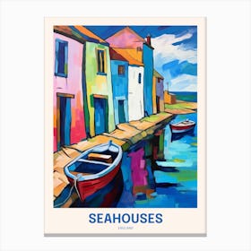 Seahouses England 5 Uk Travel Poster Canvas Print