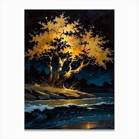 Tree By The Water Canvas Print