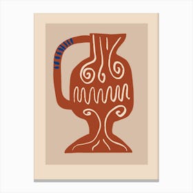 Ceramic Vase In Terra Red Canvas Print