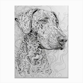 Plott Hound Dog Line Sketch 2 Canvas Print