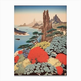 Aogashima Island, Japan Vintage Travel Art 2 Canvas Print