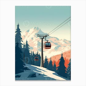 Winter Landscape With Ski Lift Canvas Print