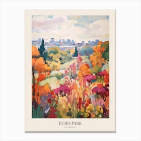 Autumn City Park Painting Echo Park Los Angeles United States 4 Poster Canvas Print