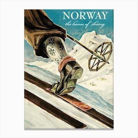 Norway, Ski Foot Canvas Print