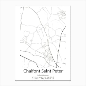 Chalfont Saint Peter,United Kingdom Minimalist Map Canvas Print