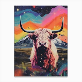 Highland Cattle Space Collage 1 Canvas Print