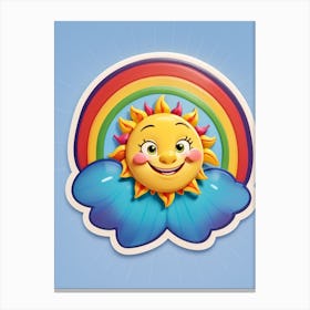 3d Animation Style A Vibrant Cartoonstyle Sticker Of A Smiling 0 Canvas Print