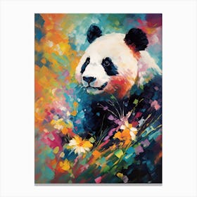 Panda Art In Neo Impressionism Style 2 Canvas Print