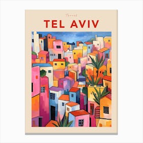 Tel Aviv Israel 2 Fauvist Travel Poster Canvas Print