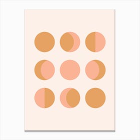 Moon Phases Blush Canvas Print